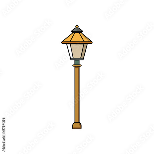 Victorian lamp post vector on background