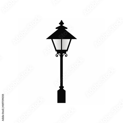 Victorian lamp post vector on background