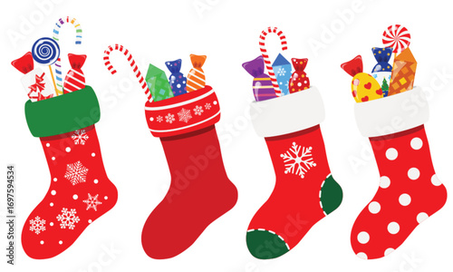 christmas socks isolated on white background
