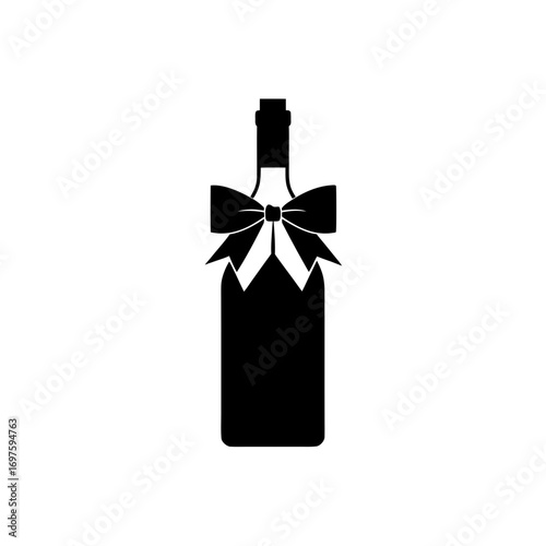 Wine Bottle Vector Art, Icon