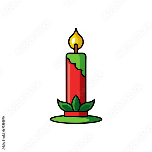 christmas candle vector illustration