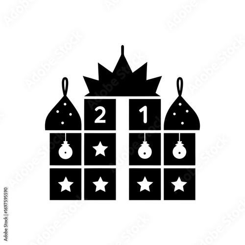 Holiday advent calendar vector illustration
