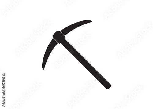 Pickaxe icon silhouette vector illustration isolated on white.