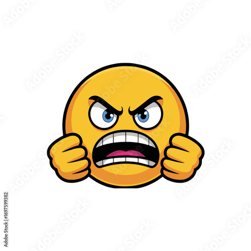 Angry emoji expressing frustration and annoyance with clenched fists