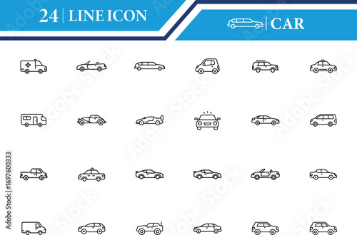 Car Icon Flat Vector Illustration