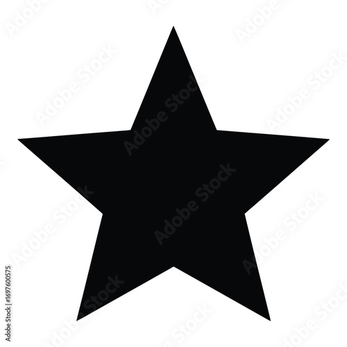 Simple black star icon representing excellence achievement and success on a clean surface vector