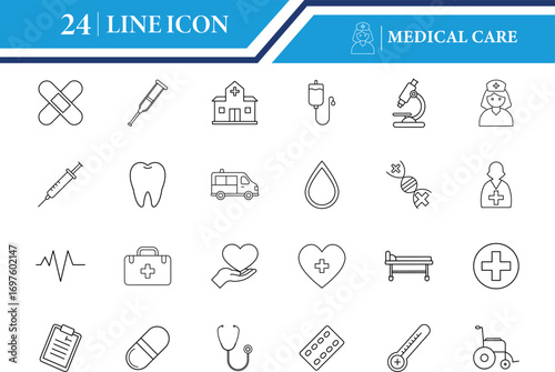 Medical Care Outline Icon Vector