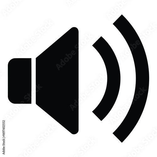 Speaker icon symbol representing sound volume control audio output and music playback vector