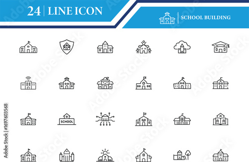 School Building Icon Vector Design
