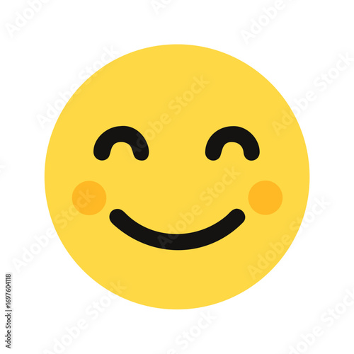 Blushing Smile Emoji Face – Cute Happy Expression Vector Icon  
