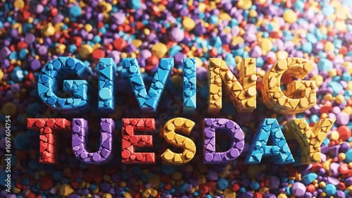 A vibrant and colorful display of community generosity, symbolizing the spirit of giving and charitable contributions for global welfare initiatives