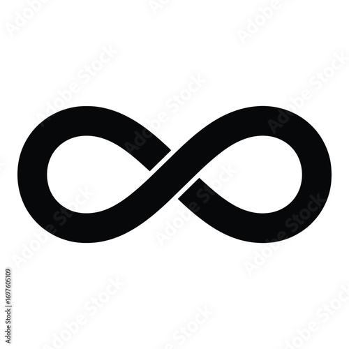 Black infinity symbol sign representing eternity unlimited endless forever concept vector