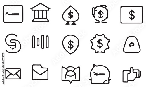 Business and Finance Icon Set Vector