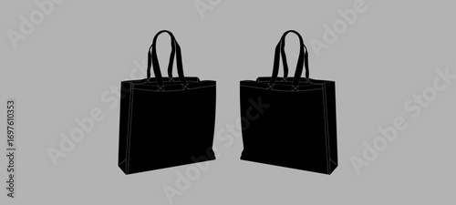 Tote bag Mock up isolated on Grey background.