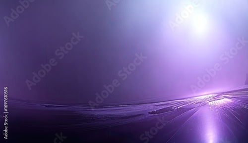 Purple abstract landscape with bright light source
