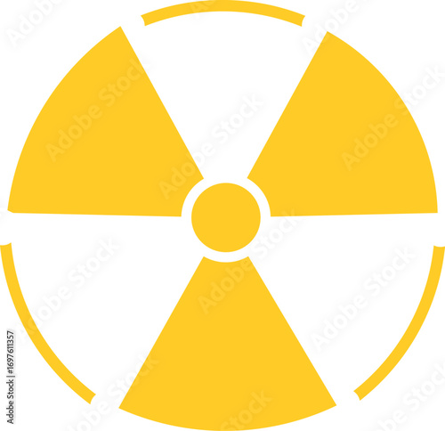 Three radiation hazard symbols showing different styles. nuclear Radiation chemical biological icon set, Toxic sign, Biohazard symbol, Vector illustration
