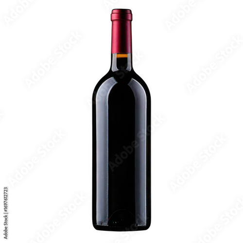Wallpaper Mural dark red wine bottle isolated on white or transparent. Torontodigital.ca