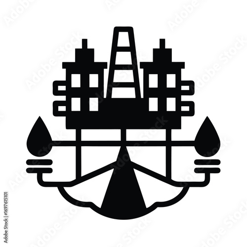 Abstract water supply network on white background