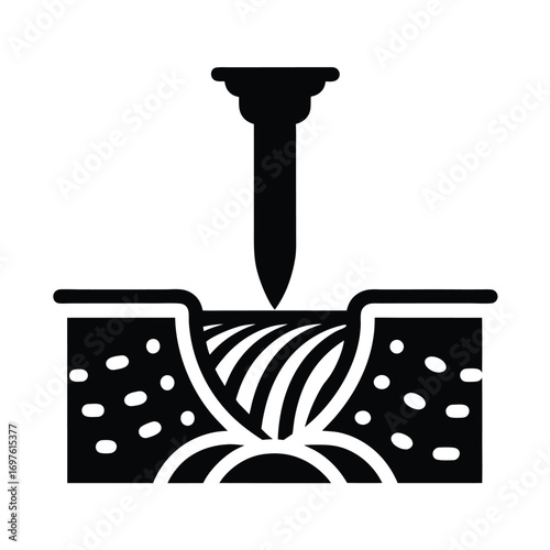 Drainage engineering design elements on white background