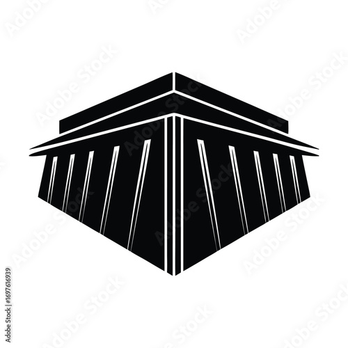 Prestressed concrete structure on a clean white background