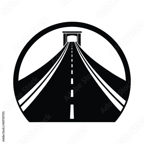 Road and highway engineering concept background with infrastructure elements