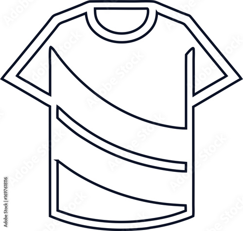 Flat shirt outline icon vector. Best for fashion startups, custom t-shirt makers, or clothing label branding. Fully customizable.