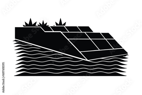 Coastal protection illustration on white background