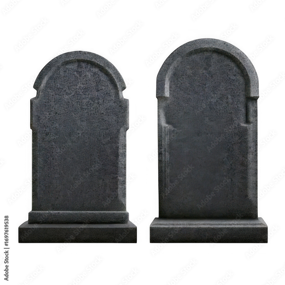Fototapeta premium Blank Tombstone Set For Mockup Isolated on Transparent Background