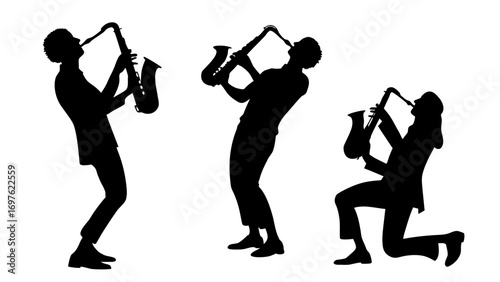 Jazz Musician Saxophone Silhouette Illustration
