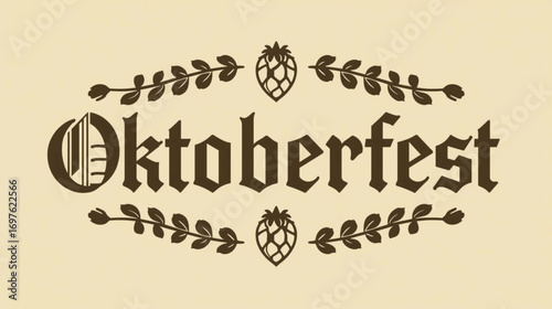 Oktoberfest Badge Sticker with Bavarian Elements – German Festival Label Vector