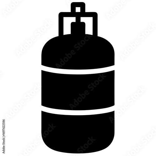 LPG Gas Cylinder Black Silhouette Vector Illustration