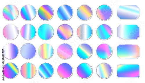 Free Download Holographic shapes collection on white background - GFXLoad
