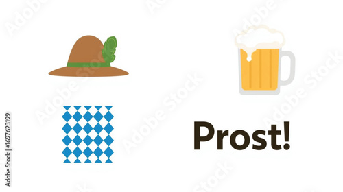 Oktoberfest Bavarian Hat Icon – Traditional German Costume Element Vector