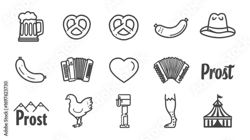 Oktoberfest Pretzel Icon – Traditional German Snack Vector for Festival Design