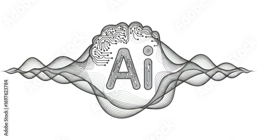 Artificial Intelligence Circuitry Embodiment: A Digital Waveform Expression of Futuristic Innovation