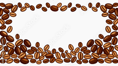 Coffee bean border design with white space