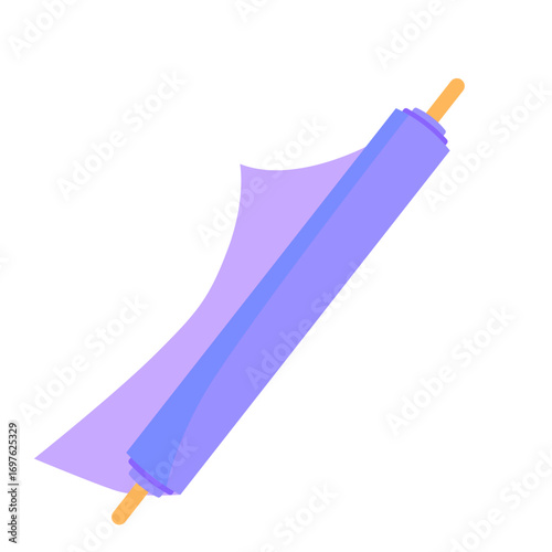 Fabric roll wrap illustration in flat style