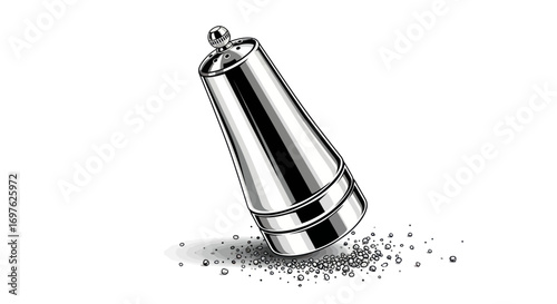 Elegant pepper mill illustration showcasing culinary seasoning and gourmet kitchenware