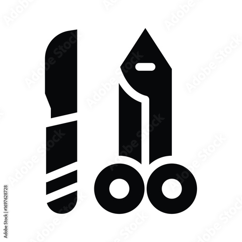 scalpel glyph icon illustration vector graphic.eps