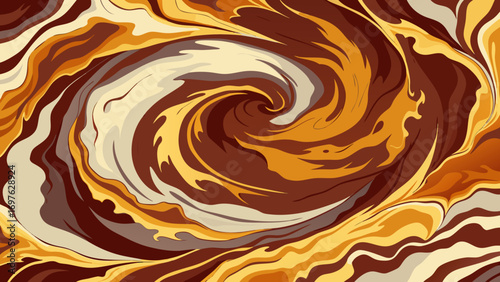 Swirling abstract pattern of chocolate and caramel hues