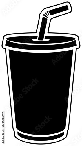 drink illustration day silhouette straw logo cup icon beverage outline lifestyle glass plastic healthy young woman water female fresh shape for vector graphic background