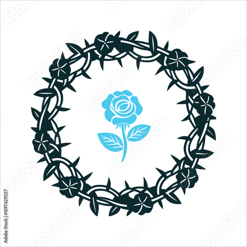 Thorn Crown with Rose: Protection and Sacrifice Symbol Thorn Crown A circular wreath of brambles with one bloom symbolising protection sacrifice