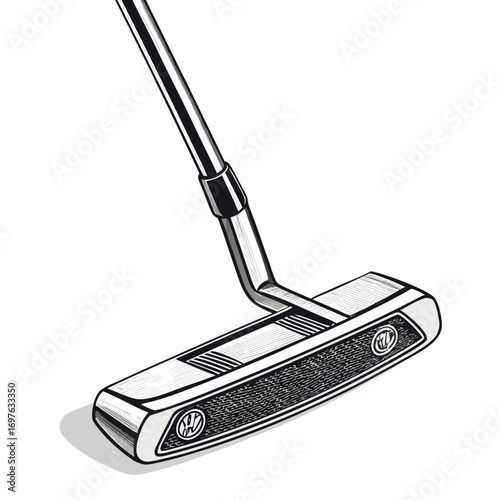 Depicting Create Bold Stroke Golf Putter Club Whit Beautiful High-Quality Stock Image