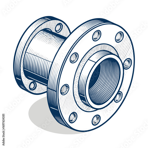 Dynamic Create Bold Stroke Pipe Flange Connector Professional Photo