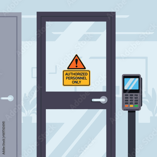 Authorized Personnel Only Sign on Office Door