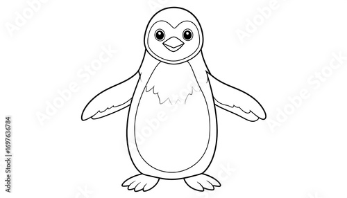 Cute penguin outline drawing
