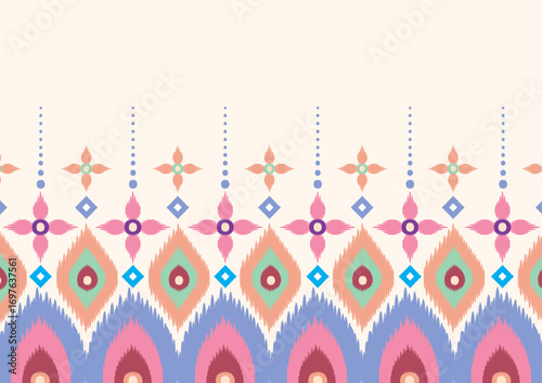 Ikat geometric folklore ornament sweet pattern