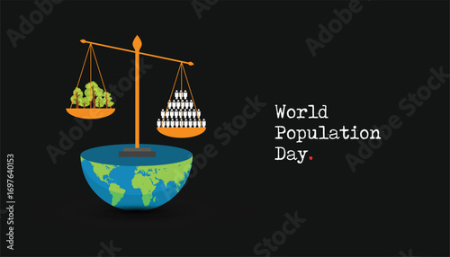 World Population Day, banner, poster, social media post, vector illustration, awareness, observance, 11th July, brochure, flyer, stop racism, humanity, equality, diversity, inclusion
