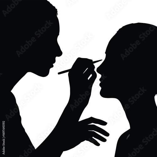  Makeup Artist Applying Eye Makeup to Model