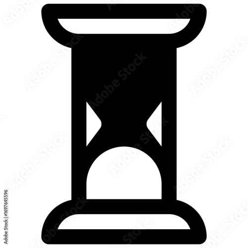 Timer. Outlined stroke vector icon with black-filled details.